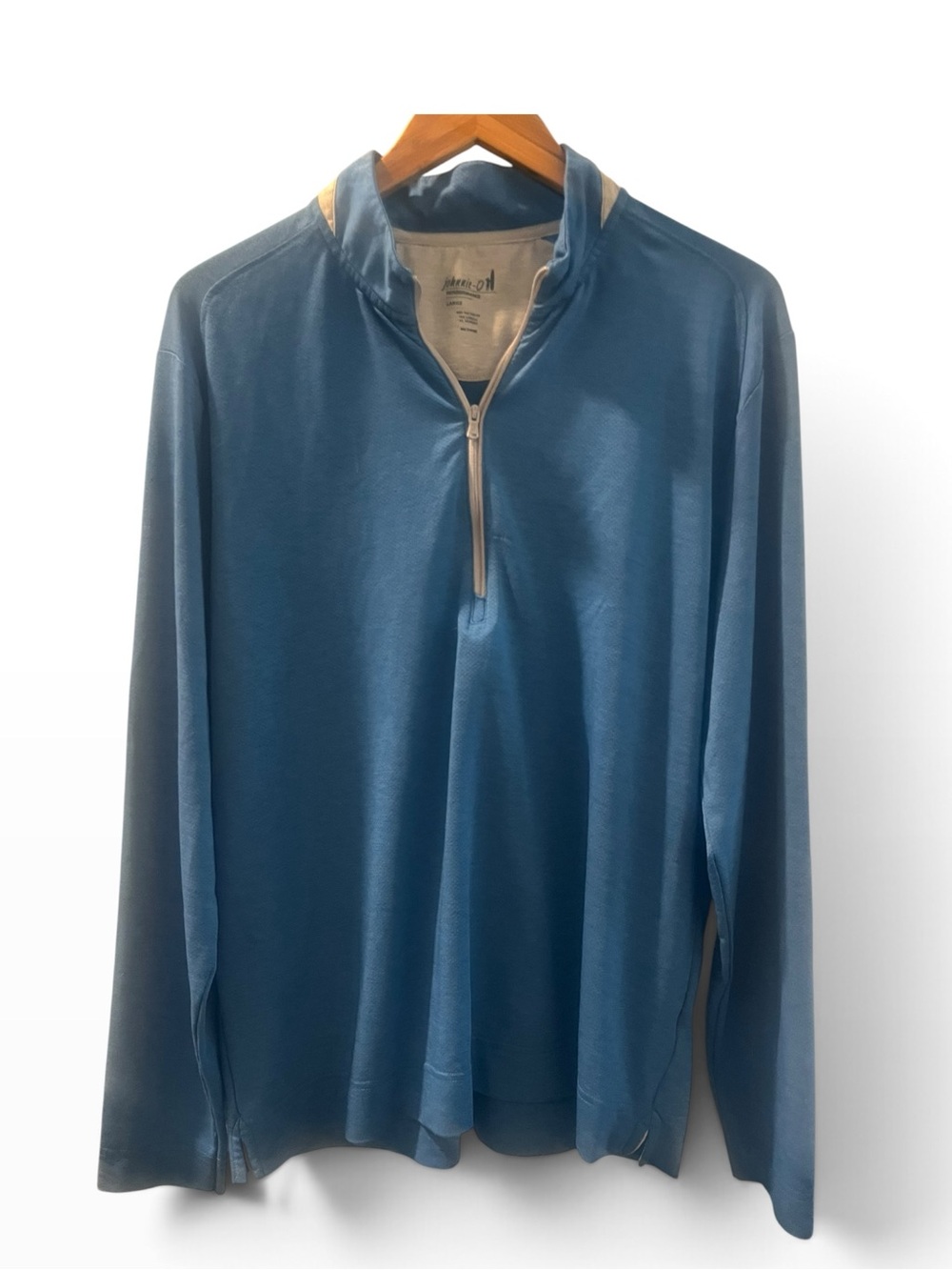 🖤 johnnie-O Blue Quarter-Zip Pullover with Gray Trim